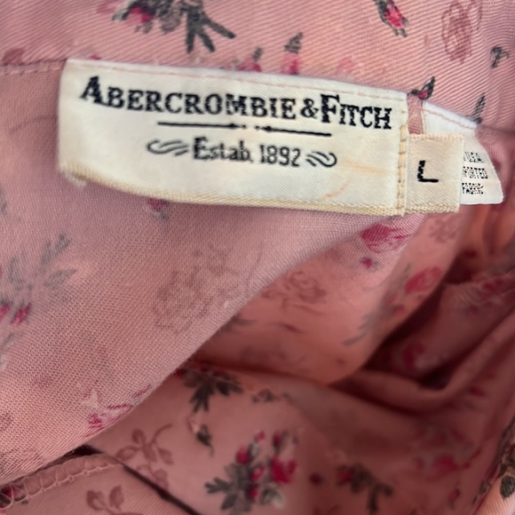Retro Abercrombie & Fitch Pink Floral Print Blouse - Size Large - Picture 6 of 6